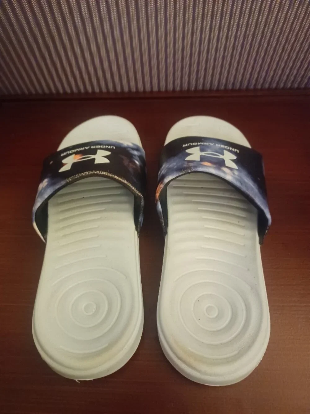 Under Armour Ansa Graphic Slides Sandals Blue Black Size 7